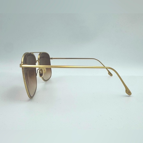 Victoria Beckham Square Hammered Metal Navigator Sunglasses - Picture 6 of 7